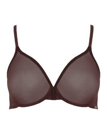 Glossies Sheer Moulded Bra - Dark Brown Dark Brown