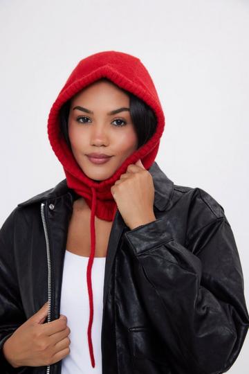 Drawstring Balaclava Red