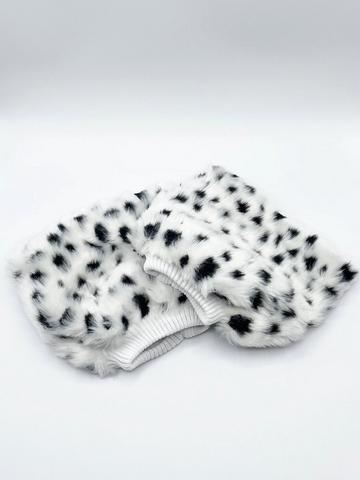 Faux Fur Boot Covers in Black and White White