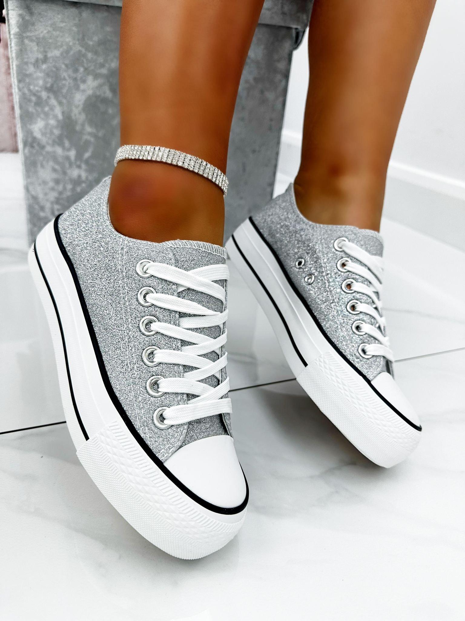 Sparkly silver trainers online