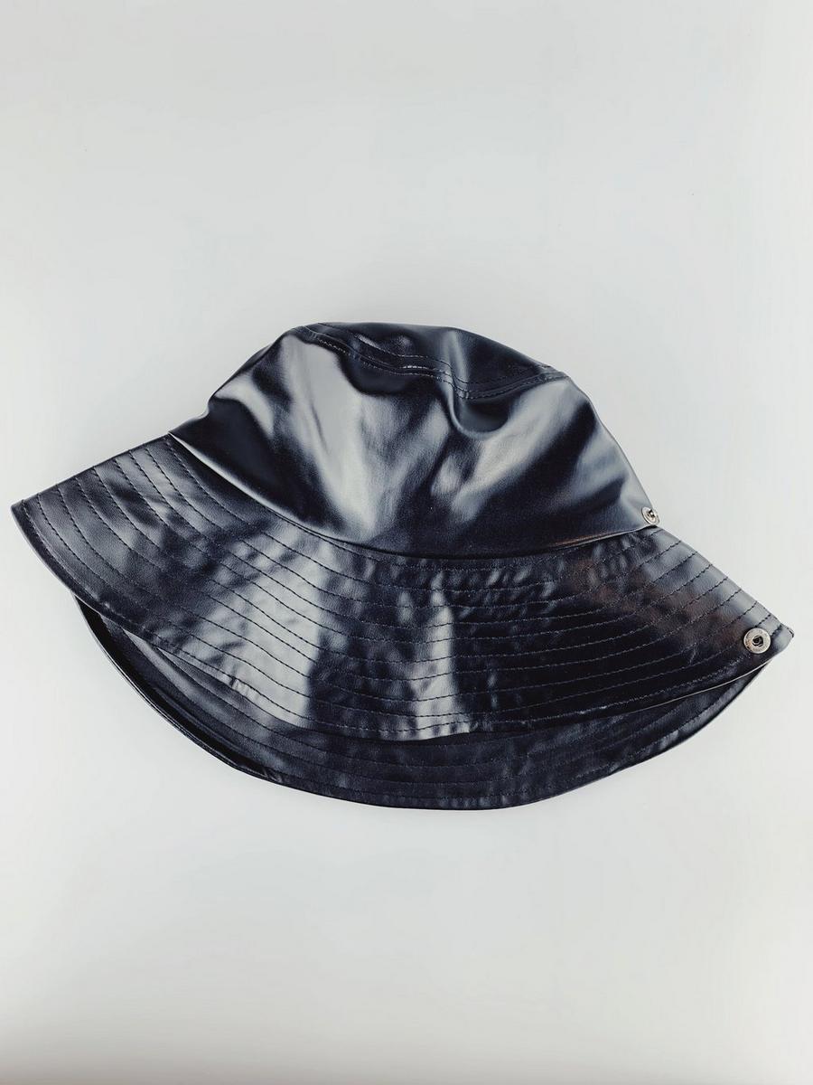 Khaki PU Leather Bucket Hat