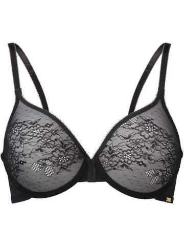 Glossies Lace Sheer Moulded Bra - Black Black