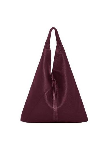 Maroon Pebbled Boho Leather Bag | BYLYE Maroon