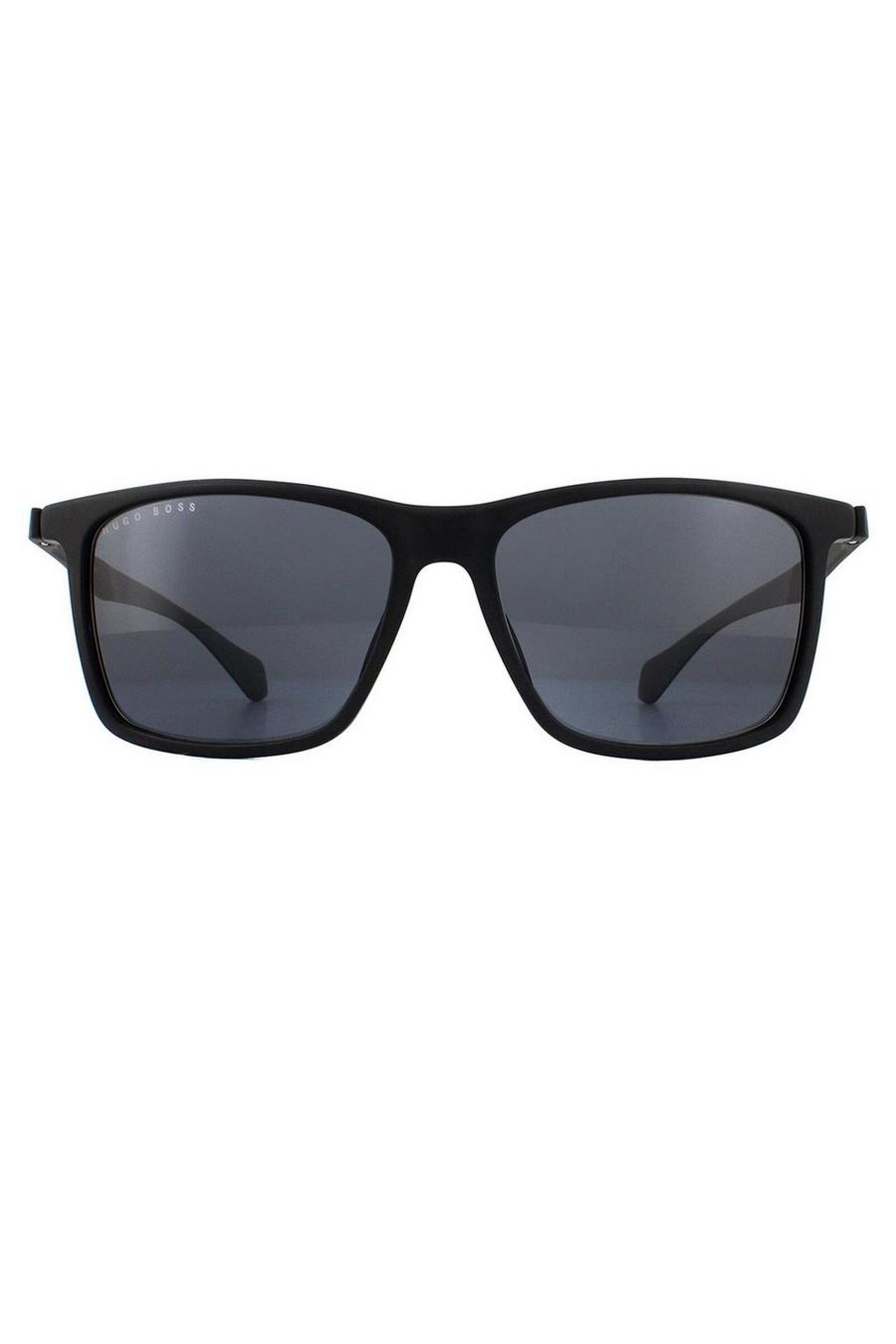 Rectangle Matte Black Grey Sunglasses