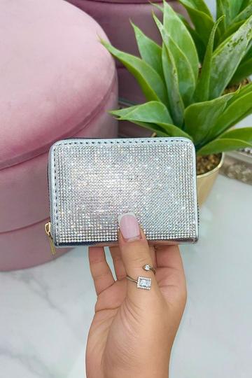 Crystal Sparkly Wallet Silver