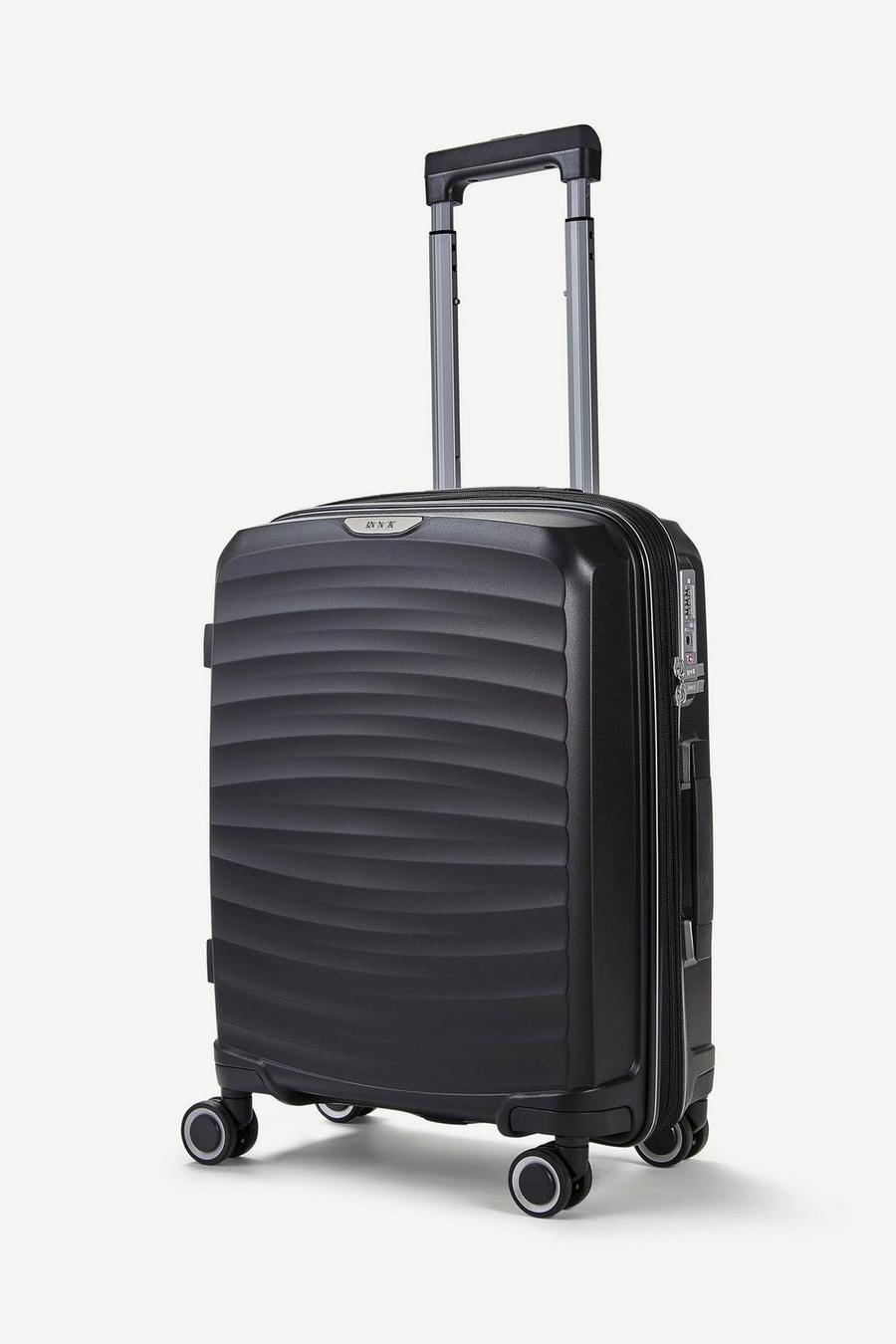 Black Sunwave 8 Wheel Hardshell Expandable Suitcase Small
