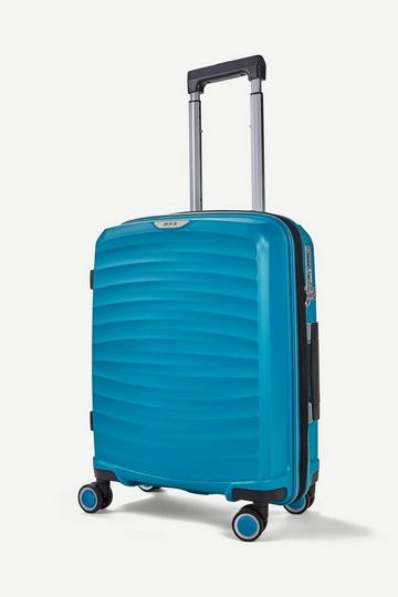 Blue Sunwave 8 Wheel Hardshell Expandable Suitcase Small