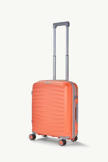 Sunwave 8 Wheel Hardshell Expandable Suitcase Small Peach