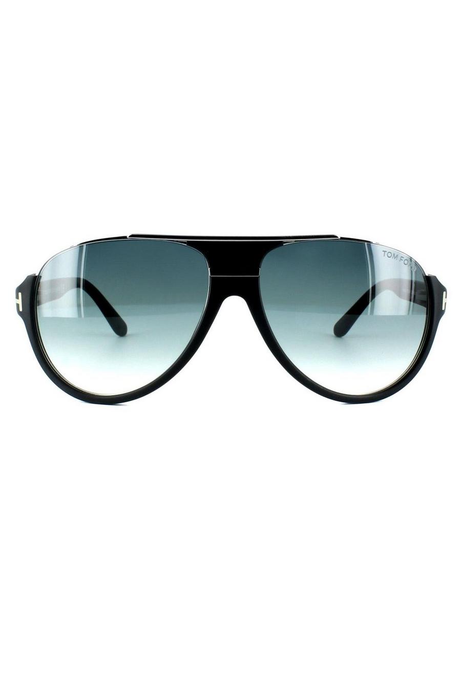 Aviator Matt Black Blue Gradient Sunglasses