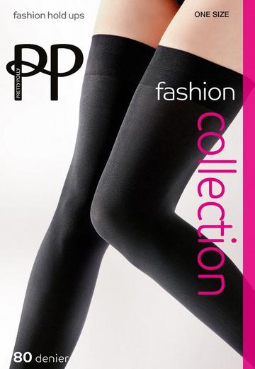 Black 80 Denier Fashion Smooth Opaque Hold Ups - Black