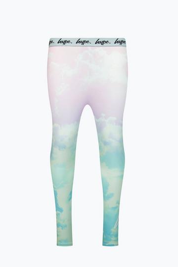 Multi Pastel Clouds Leggings Multi