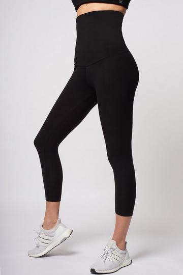 Lightweight Strong Compression Cropped Leggings with High Tummy Control Black