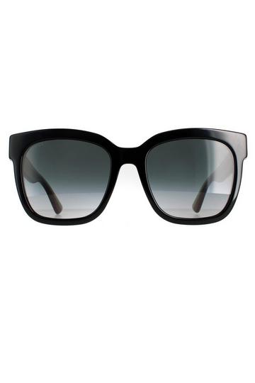 Square Black With Green and Red Glitter Grey Gradient GG0034SN Sunglasses Black