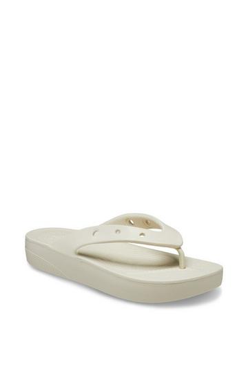 'Classic Platform Flip Flop' Toe Post Summer White