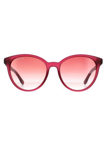 Round Transparent Cyclamen Pink Gradient Sunglasses Purple