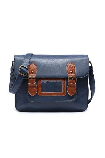 Roomy Satchel Handbag Work School Shoulder Crossbody Bag Blue