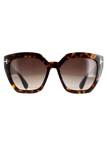 Cat Eye Dark Havana Gradient Roviex Brown FT0939 Phoebe Sunglasses Brown