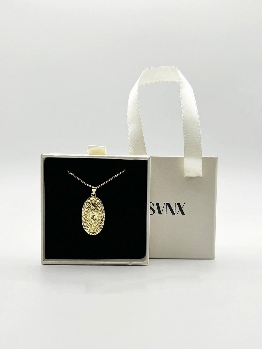 Virgin Mary Pendant Necklace in Gold