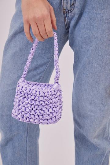 Woven Satin Mini Bag in Lilac Lilac