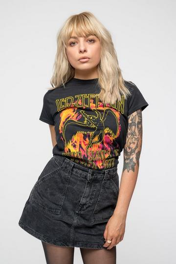 Black Flames Skinny Fit T Shirt Black