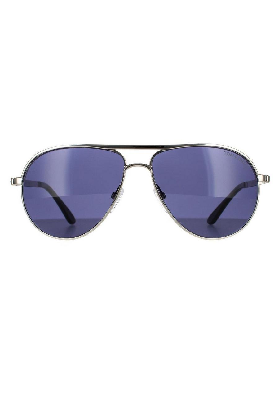 Aviator Silver Blue Sunglasses