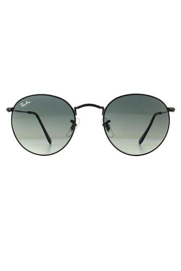 Black Round Black Grey Gradient Sunglasses