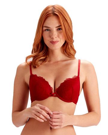 Lola Push-Up Plunge Bra - Dark Red Dark Red