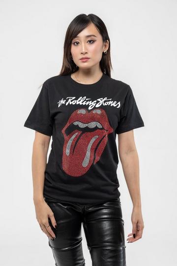 Diamante Logo and Tongue T Shirt Black