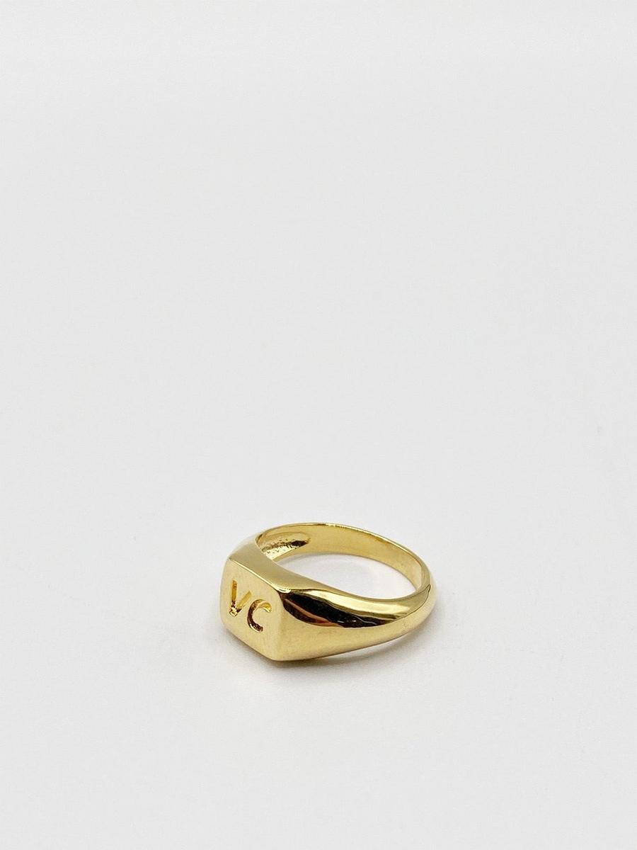 Gold VC Engraved Signet Ring