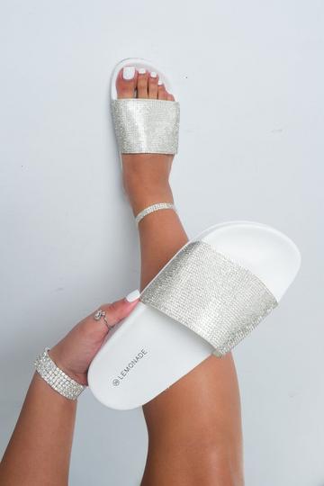 White Deluxe Dazzle Sliders