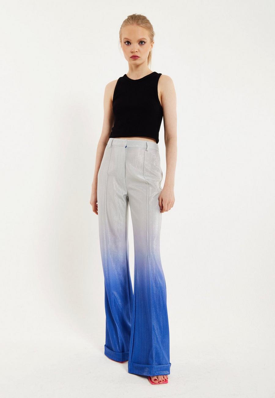 Multi Ombre Shimmer Trousers In Blue And Silver image number 1