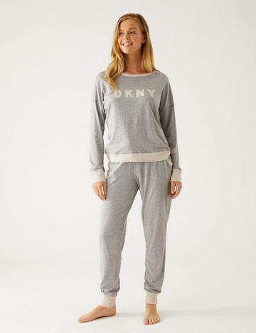 Grey Signature Top and Jogger Pyjama Set