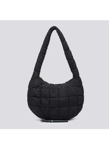 Roomy Soft Puffer Shoulder Bag Black