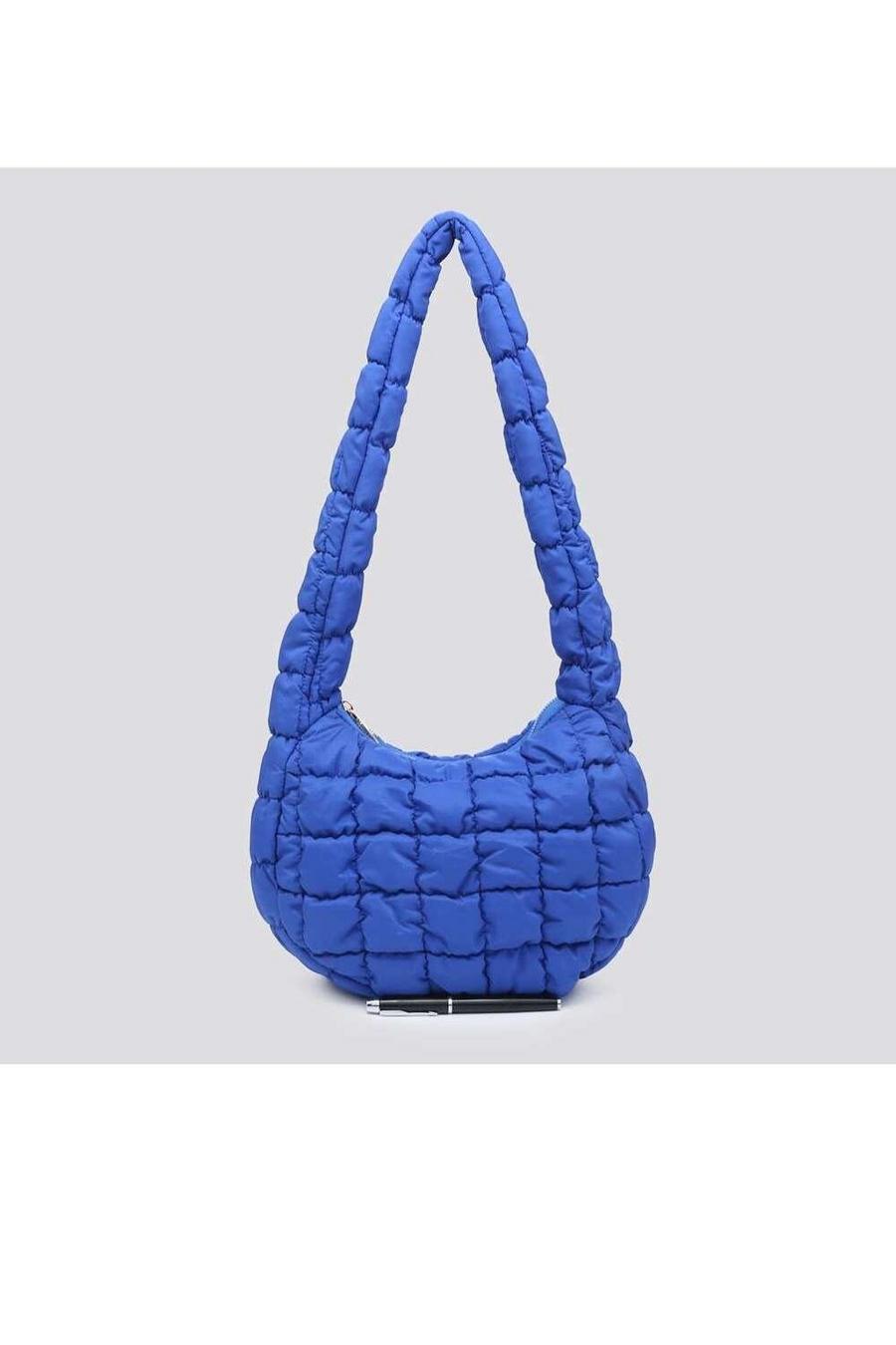 Blue Roomy Soft Puffer Shoulder Bag