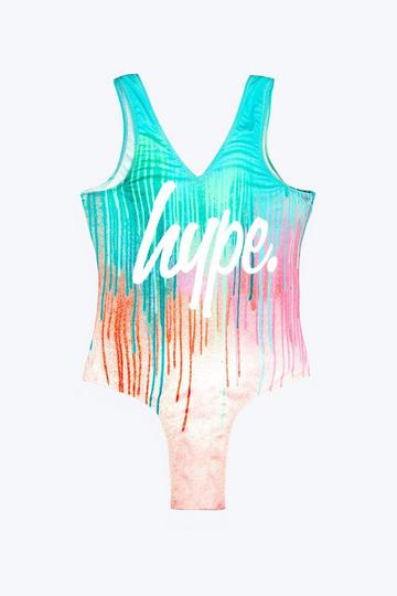 Multi Mint Pink Drips Swimsuit Multi