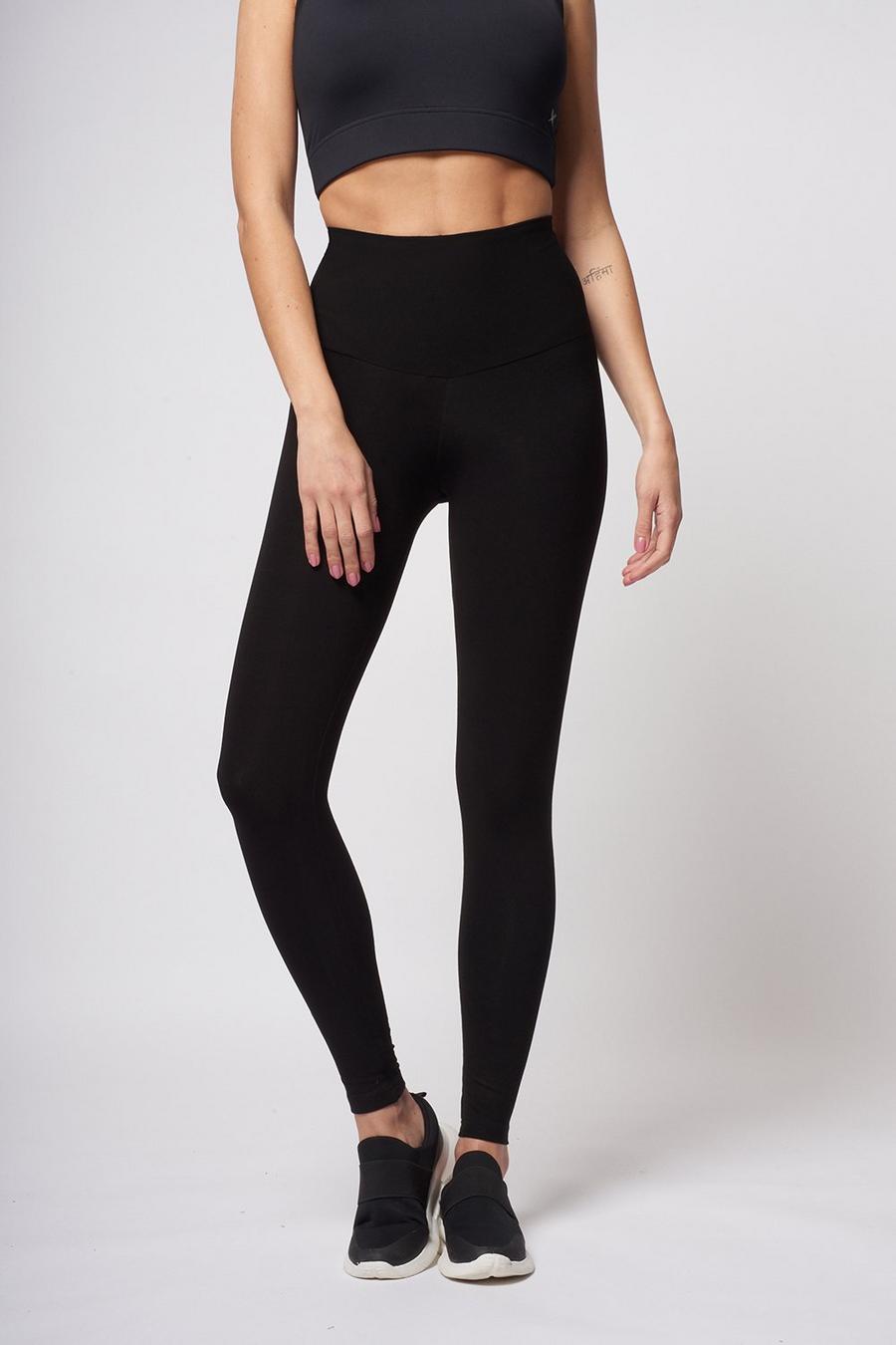 Black Lightweight Strong Compression Leggings with Standard Tummy Control