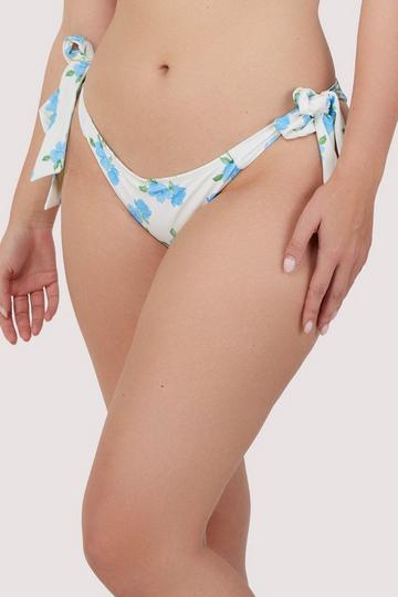 Amelia Mix & Match Abstract Floral Tie Side Bikini Bottom Pink