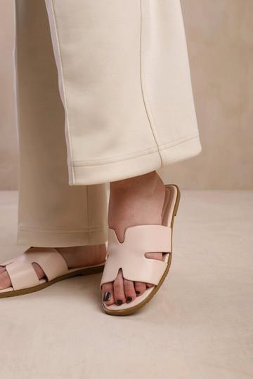 'Mae' Pu Strap Sandals Nude