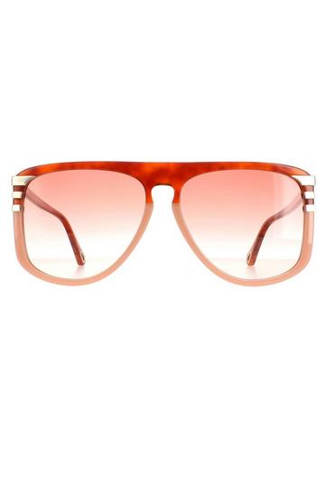 Aviator Shiny Blonde Havana Orange Gradient CH0104S Brown