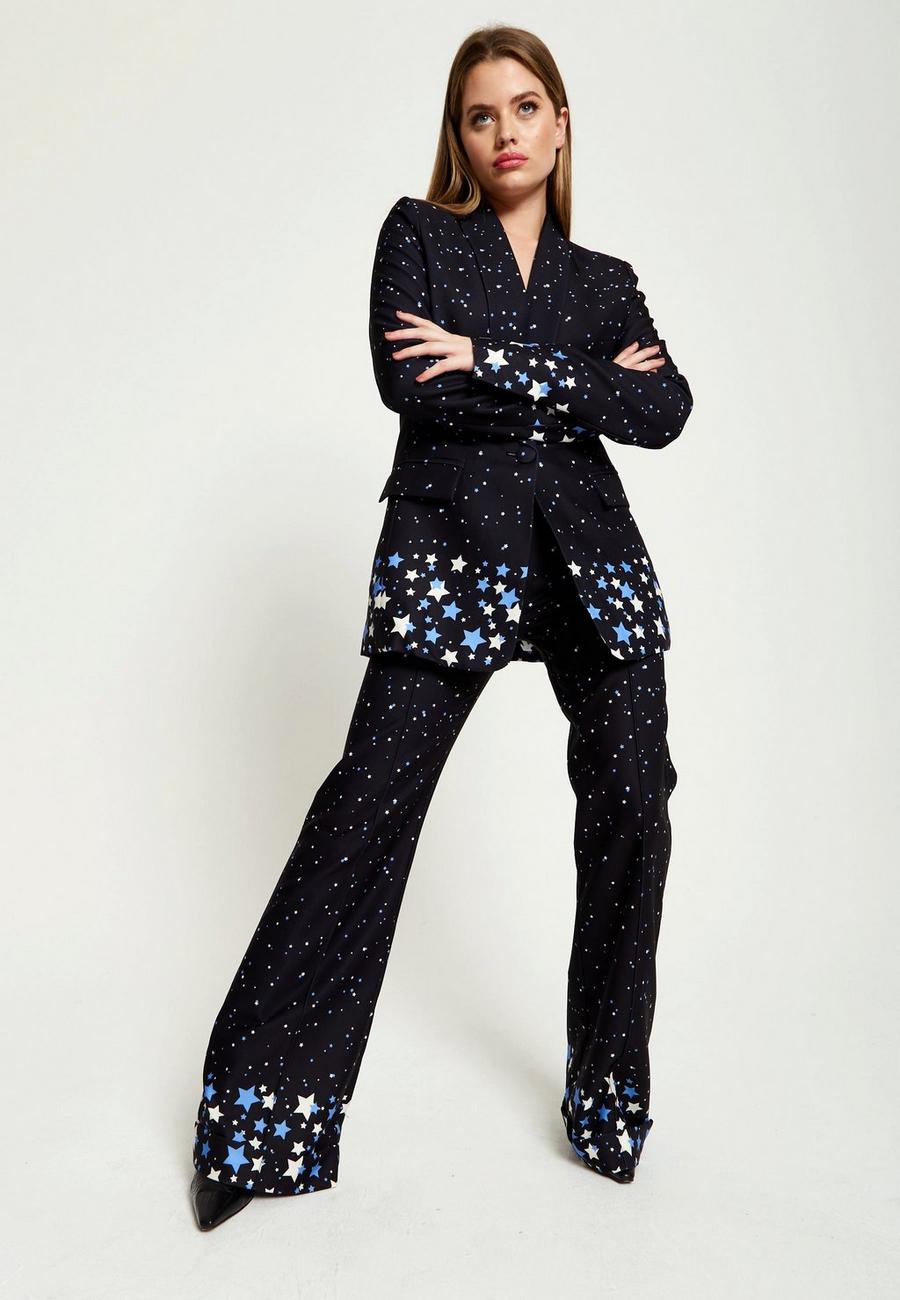 Star Print Trousers In Black image number 1