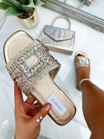 Gold Metallic Crystal Bloom Sliders