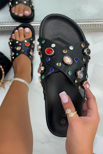 Precious Gem Crossover Sliders Black