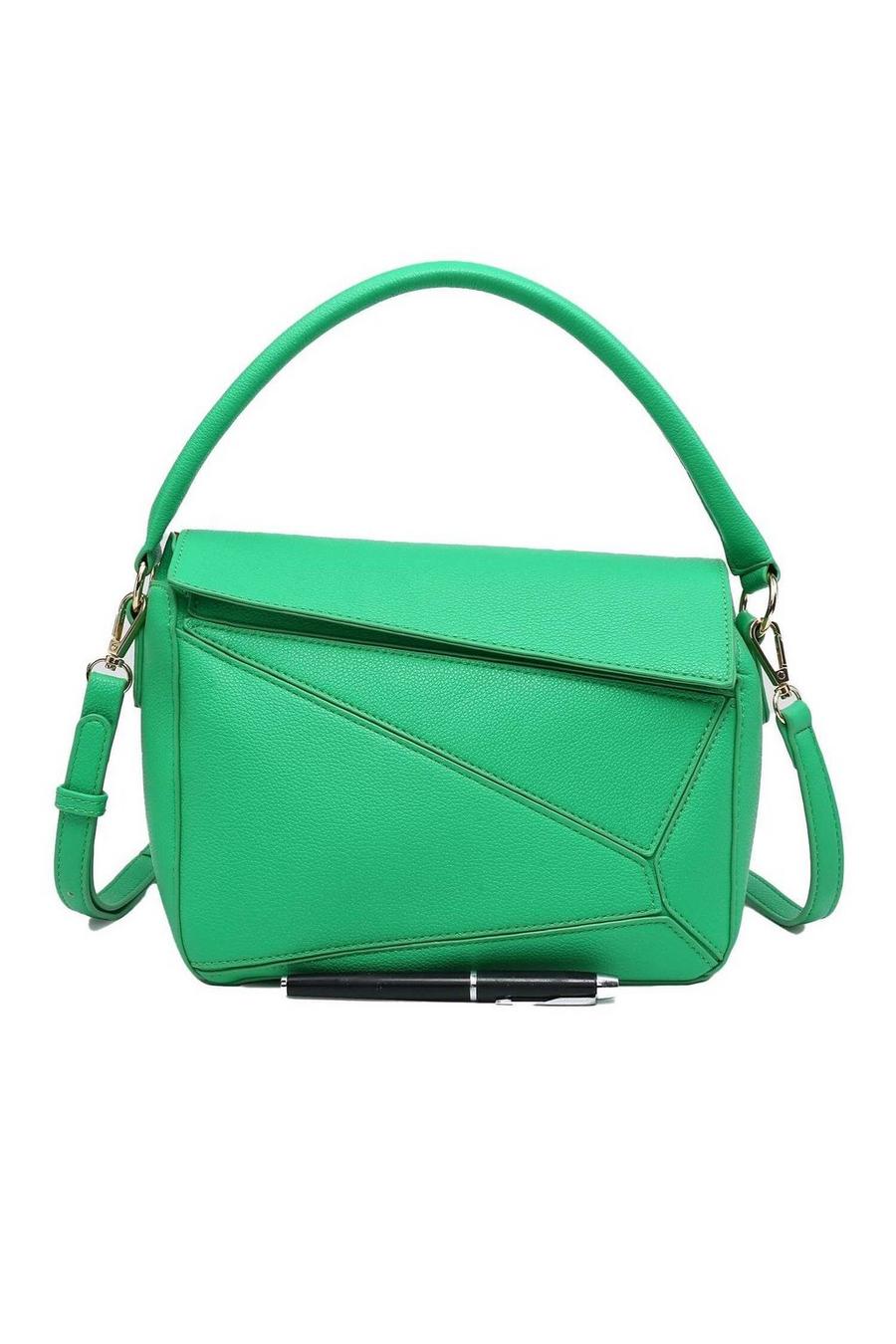 Green Geometric Style Roomy Small Shoulder Handbag Crossbody Bag