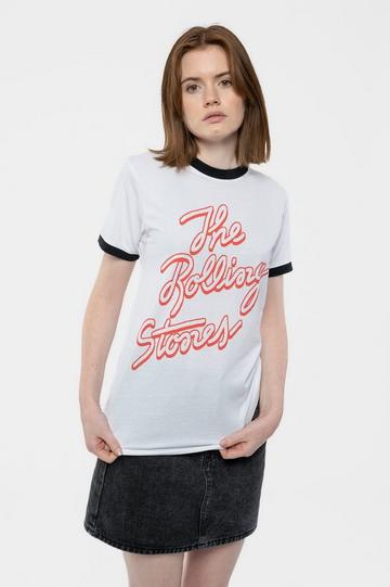 Signature Band Logo Ringer Tee White