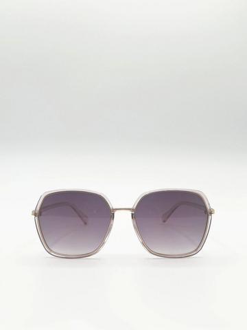 Oversized Square Frame Sunglasses Pale Lilac