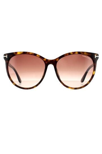 Cat Eye Dark Havana Brown Gradient Sunglasses Brown