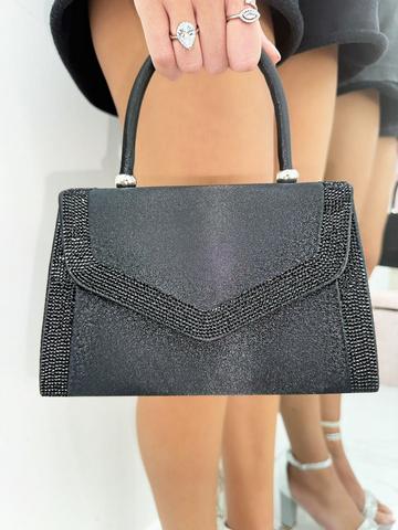 Crystal Envelope Handbag Black