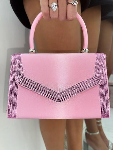 Crystal Envelope Handbag Light Pink