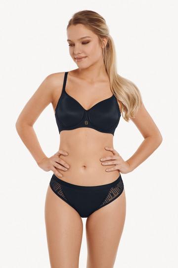 'Ivonne' Non-Wired Moulded Foam Cup T-shirt Bra (Fuller Bust) Black