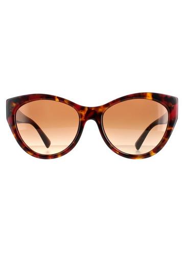 Cat Eye Red Havana Brown Gradient VA4109 Sunglasses Brown